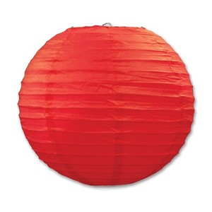 Beistle 9 1/2" Paper Lantern Red 6/Pack 54570-R - 1 of 1