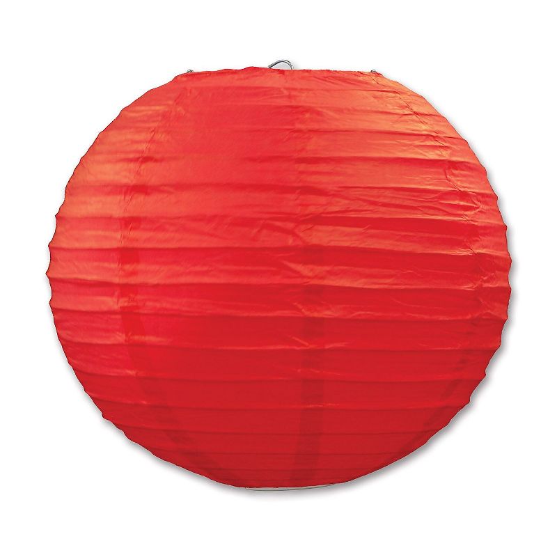 Beistle 9 1/2" Paper Lantern Red 6/Pack 54570-R, 1 of 2