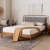 Baxton Studio Queen Size Edwina Boucle Fabric and Wood Platform Bed Light Gray/Walnut Brown - 4 of 4
