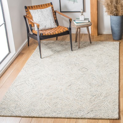 Gray Hand-Tufted Wool Rectangular Area Rug 3' x 5'
