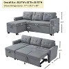 NicBex Modern Pull Out Sofa Bed Linen Convertible Sofa Couch with Storage Chaise for Living Room - 2 of 4