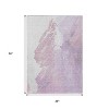 HomeRoots 3' X 5' Lavender Ivory And Mauve Abstract Washable Indoor Outdoor Area Rug - 3 of 4