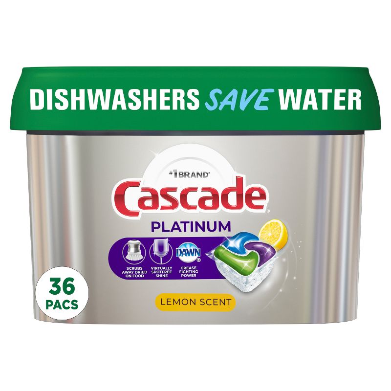 Cascade Lemon Scent Platinum ActionPacs Dishwasher Detergents, 1 of 20
