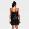 Women's Fringe Mini Shift Dress - A New Day™ Black - 2 of 3