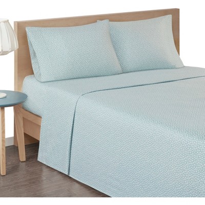 Aqua Dots Twin Cotton Flannel Sheet Set