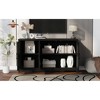 59.1" MDF Modern TV Stand with Geometric Doors, Metal Handles, Two Cabinets and Solid Wood Legs for TVs up to 65" with Adjustable Shelves - 4 of 4