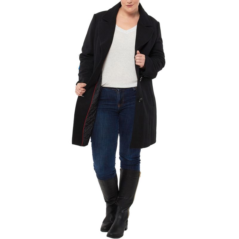 Alpine Swiss Alice Womens Plus Size Wool Overcoat Classic Notch Lapel Walking Coat, 2 of 8