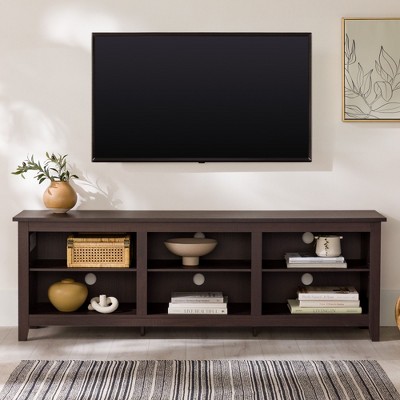 CAVINAS Modern Transitional TV Stand with Open Storage Media Console with 3-Shelf for 80" TVs for Living Room