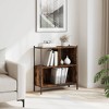 vidaXL Bookcase Smoked Oak 28.3"x11"x30.5" Engineered Wood - 3 of 4