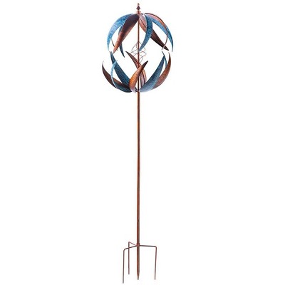 Wind & Weather Bronze-Colored and Patina-Like Metal Dual Swirl Wind Spinner