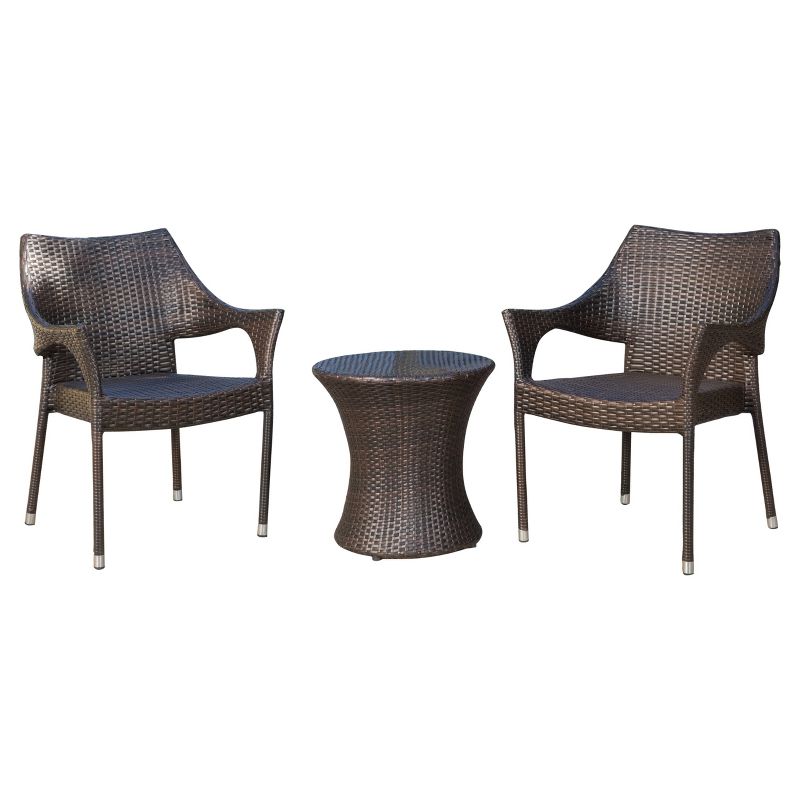 Mirage 3pc Wicker Stacking Chair Chat Set - Christopher Knight Home, 3 of 6