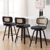 Bekrvio 26"/29” Swivel Bar Stools Set of 3, Upholstered Faux Leather Barstools with Back, Bar Chairs Island Stools for Kitchen Counter - 2 of 4