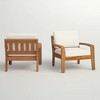 XIYUYEU Acacia Wood Patio Club Chair, Outdoor Accent Armchair with Slat Panel Design - 2 of 4