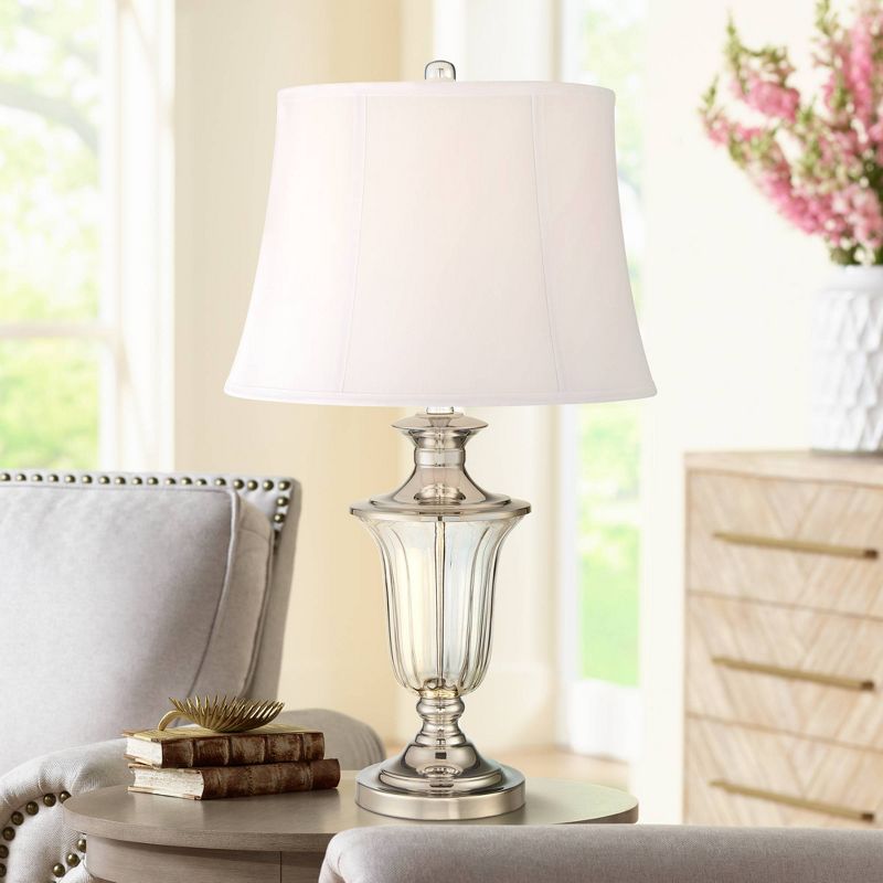 Vienna Full Spectrum Courtney Traditional Table Lamp 27 1/2" Tall Clear Crystal Glass Bell Shade for Bedroom Living Room Bedside Nightstand Office, 2 of 10