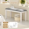 Tangkula Set Of 2 Upholstered Bedroom Bench w/Padded Seat & Solid Wood Legs for Dining Room - 2 of 4