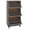 vidaXL Shoe Cabinet Light Grey Solid Pine Wood, Engineered Wood, Plastic Medium - Light Gray - 4 of 4