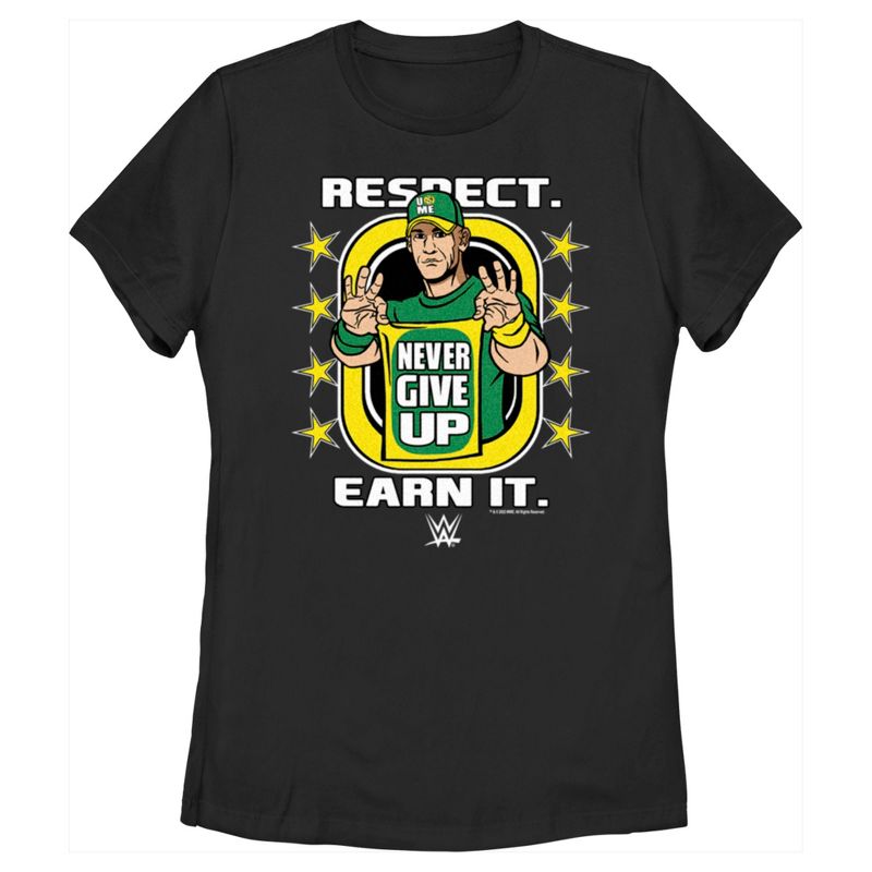 Women's WWE John Cena Respect Earn It T-Shirt, 1 of 5