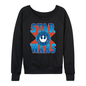 Women's - Star Wars - Americana Lightweight French Terry Wide Neck Long Sleeve Shirt - 1 of 4