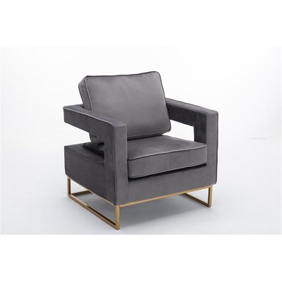 Carolina Living Adadon Velvet Upholstered Armchair - Gray