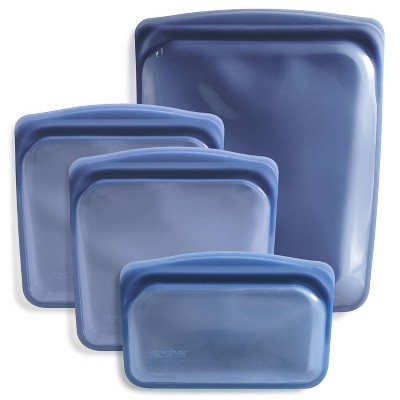 stasher Lunch Starter Reusable Food Storage Bags - Deep Ocean - 4pk