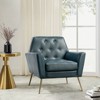 Maris Wooden Upholstered Contemporary Accent Armchair with Button-tufted for Bedroom Living Room  | ARTFUL LIVING DESIGN - 2 of 4