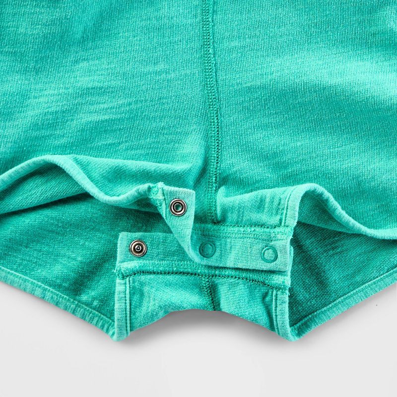 Toddler Girls&#39; Adaptive Abdominal Access Sleeveless Ribbed French Terry Romper - Cat &#38; Jack&#8482; Turquoise Green, 5 of 6