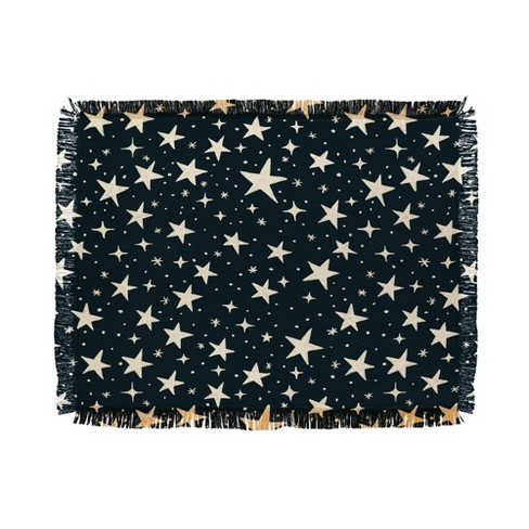 Avenie Black And White Stars 56"x46" Woven Throw Blanket - Deny Designs - image 1 of 4