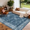 Area Rug Washable Printed Vintage Floral Non Slip Low Pile Rugs Soft Rubber Backed Indoor Bedroom Rugs for Laundry Room - 4 of 4