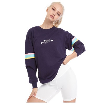 Psk Collective Women's Oversized Sweatshirt - Navy - Xxl : Target