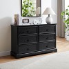 Modern Farmhouse 6-Drawer Chest of Drawers for Bedroom, Wooden Bedroom Drawer Dresser with 6 Storage Drawers,6 Drawer Dresser Chests for Bedroom Black - 2 of 4