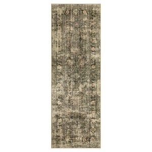 Vintage Distressed Floral Print Area Rugs for Living Room Bedroom, Washable Soft Retro Accent Floor Carpet, Non Slip Throw Mat - 1 of 4