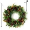 Sullivans Artificial Pine and Antler 28"H Wreath and 14"H Hanger Set, Green and Black - 3 of 4