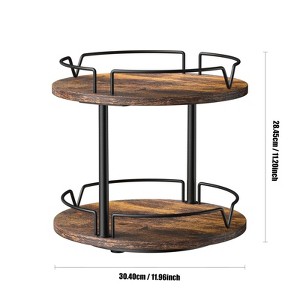 LunaLulinlk Lazy Susan Wood Rotating Spice Rack 12" 2-Tier for Kitchen - 1 of 4