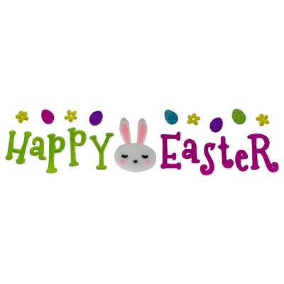 Northlight Pink and Green Happy Easter Spring Gel Window Clings