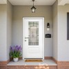 PexFix 36"x80" Smooth Fiberglass Entry Door 3/4 View Frosted Glass Classic Front Entrance Right Hand Inswing White Primed Knock-Down Door - 3 of 4