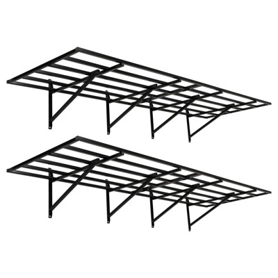 2-Pack Garage Wall Shelves,Heavy Duty Floating Shelves, 150 Lbs Load Capacity Wall Mounted Garage Tool Organizer, Ideal for Shed, Black