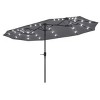 Ainfox 13ft Outdoor Patio Umbrella with Solar Lights, Double-sided Deck Pool Umbrella with 1.5 Inch Pole, Fade Resistant  for Porch, Market, Backyard - 3 of 4
