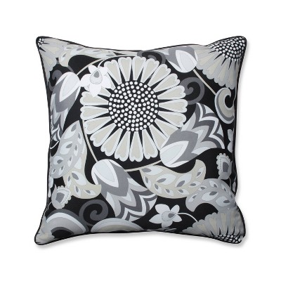 Outdoor/Indoor Sophia Black Floor Pillow - Pillow Perfect