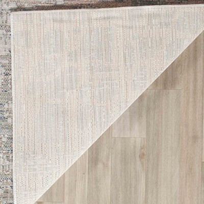 Grey and Multicolor Abstract 4' x 6' Synthetic Area Rug