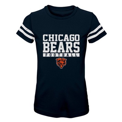 Nfl Chicago Bears Girls' Short Sleeve Tie-dye Fashion Crop T-shirt