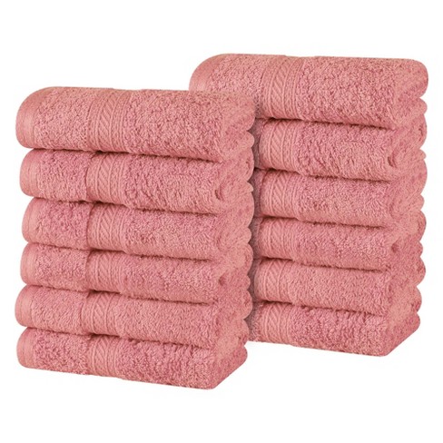 Cotton Plush Soft Highly-absorbent Heavyweight Luxury Face Towel Washcloth  Set Of 12, Hot Chocolate Brown - Blue Nile Mills : Target