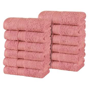 Cotton Plush Soft Highly-Absorbent Heavyweight Luxury Face Towel Washcloth Set of 12 by Blue Nile Mills