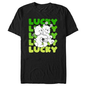 Men's Care Bears St. Patrick's Day Good Luck Bear and Funshine Bear Lucky T-Shirt - 1 of 4