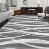 Faux Wool Modern Stripe Pattern Printed Area Rug with Ultra Low Pile, Machine Washable, Stain Resistant, Pet-Friendly, Non-Shedding, Bordered Edges - 4 of 4
