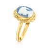 Ross-Simons Italian Blue Porcelain Cameo Ring in 18kt Gold Over Sterling - 3 of 4