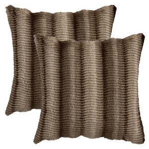 REGALWOVEN Fade-Resistant Plush Striped Luxury Series Soft Fluffy Modern Throw Pillow Covers 2 Pcs - 1 of 4