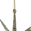 Northlight Sparkling Glitter Starburst Hanging Christmas Ornament - 5" - Champagne Silver - 3 of 4