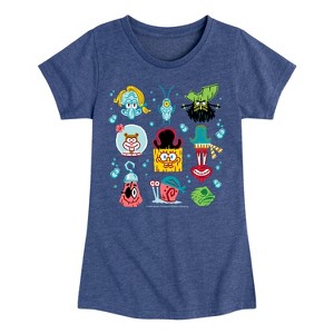 Girls' - Spongebob Squarepants - Spongebob: The Search For Squarepants Grid Fitted Short Sleeve Graphic T-Shirt - 1 of 4