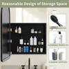MAYEERTY 24 x 35.8in Modern Arch Bathroom Medicine Cabinets, Metal Framed Wall Mirror with Storage, Black - 4 of 4