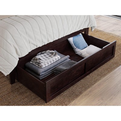 Espresso Warren Full Platform Bed with Sleek Foot Drawer